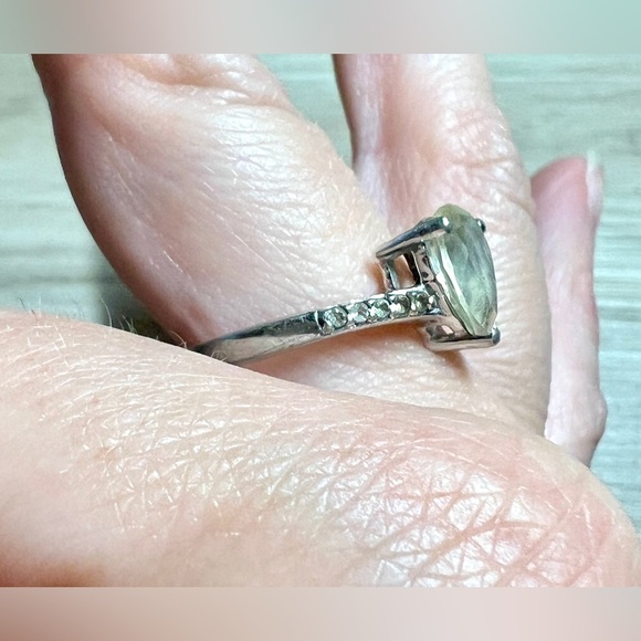 Designer TGGC Sterling Silver Prasiolite & White Topaz Ring, Size 8.75, 3.1g - Picture 10 of 11
